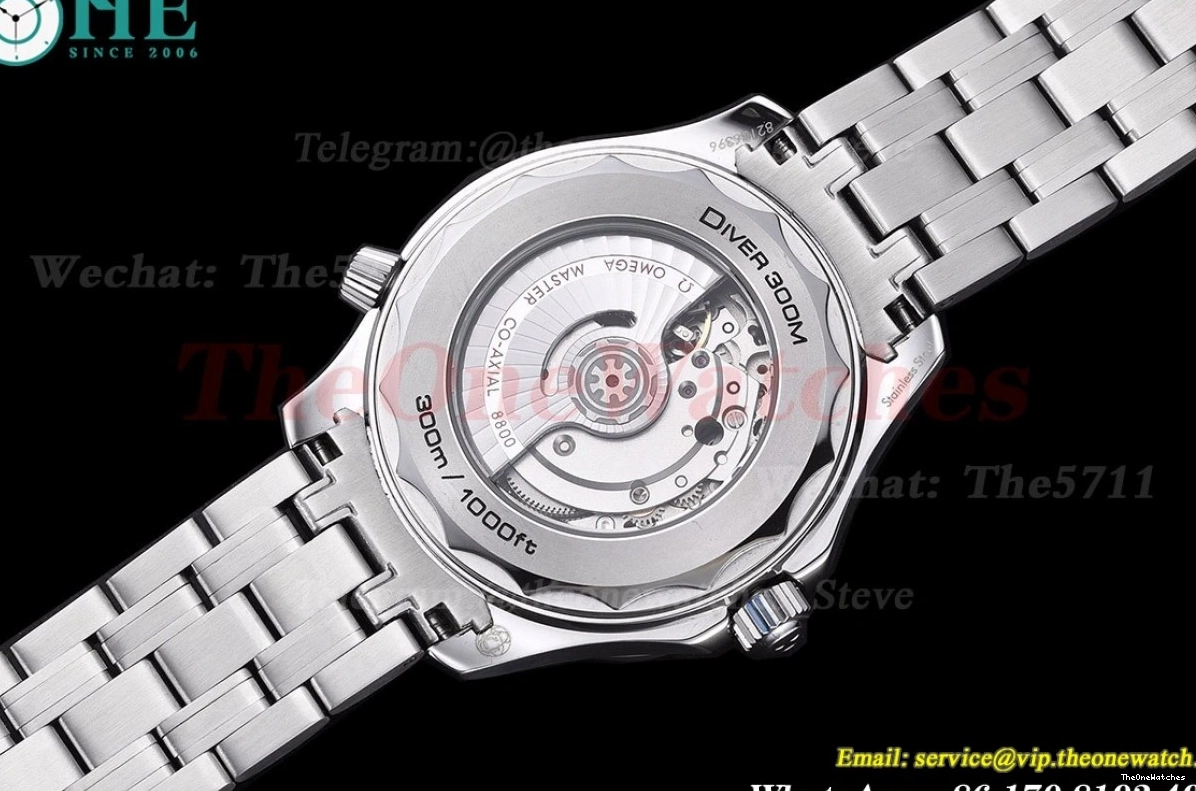 Seamaster GDF SS MY8215+Free 42mm 300m Nylon SS Grey Strap 0108